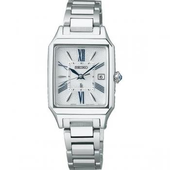 Silberes Damen-Quadratwerkzeug: Seiko SSVW209 Lukia Grow Solar