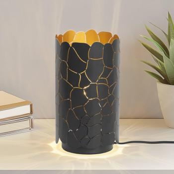 Lindby Aralena lámpara de mesa, negro y dorado, 26,5 cm