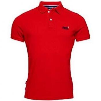 Polo Superdry Classique – Rouge XL en Coton Bio