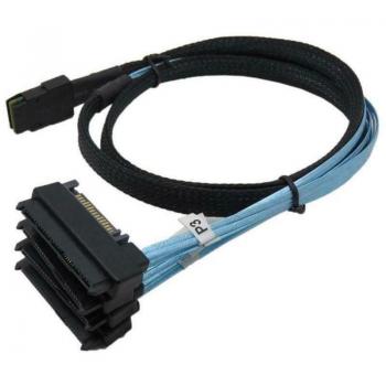 MiniSAS 36P → 4×29‑Pin SFF‑8482 + cable SATA de 1 metro (3 pies)