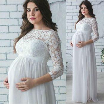 Robe de fête pour femmes enceintes en dentelle