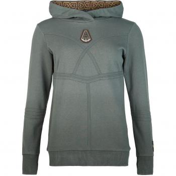 T-shirt « LoTR » à capuche – Khazad‑Dûm – Couleur gris-bleu – Femmes (S‑XXL)