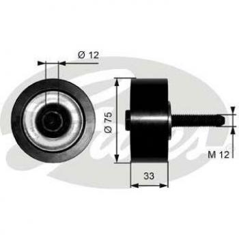 Pulley de Inversión GATES T36291 con Correa Poli V Trapezoidal Acanalada