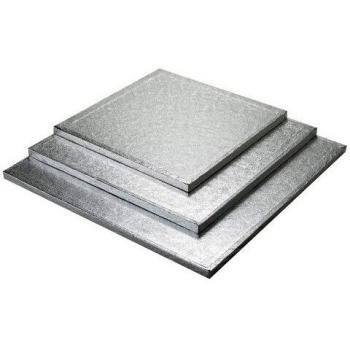 2 Square Silver Cake Support Drum