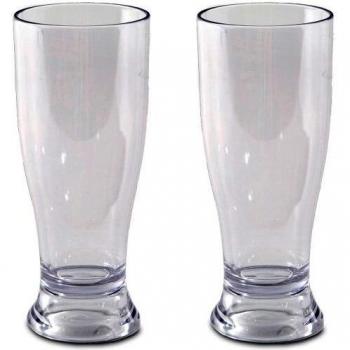 2mm starkes Kunststoff Bierglas 360 ml, 2er Set