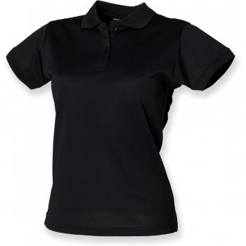 Henbury Polo-Shirt Frau Cool Plus Schwarz XXL