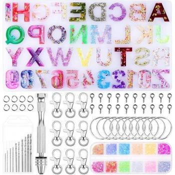 Molde Letras de Resina con Cadena Alfa-Numerica y Soporte Llavero