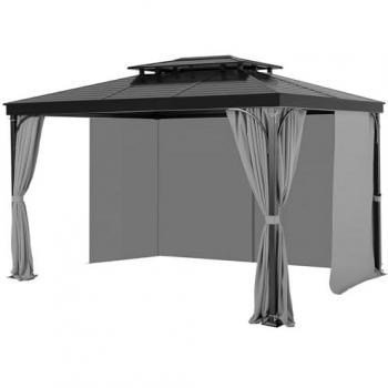 Vevor Rideaux gris pour pergolas – 4 panneaux, dimensions 284×284×204 cm, étanche