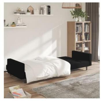 Sofá cama de microfibra negra 2 plazas vidaXL