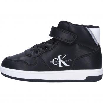 Baskets enfant Calvin Klein avec lacets et scratch noir/blanc