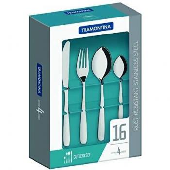Tramontina Stainless Steel 16 Piece Cutlery Set Basic Starter Essentials Pack