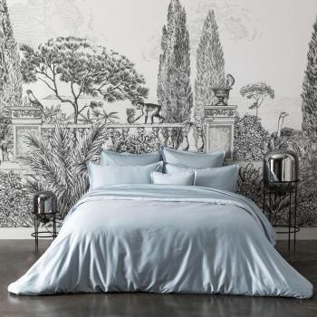 Tissu satiné biologiquement certifié bleu, parure de lit 200 x 200 – A. Turpault