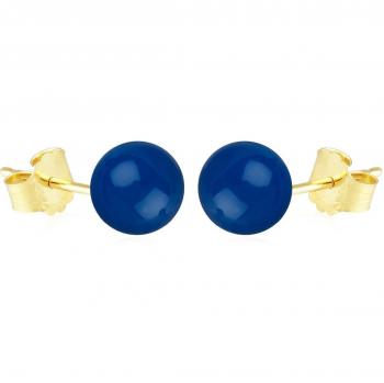 Minéral Royal – Agate bleue, boucle 8 mm plaquée or