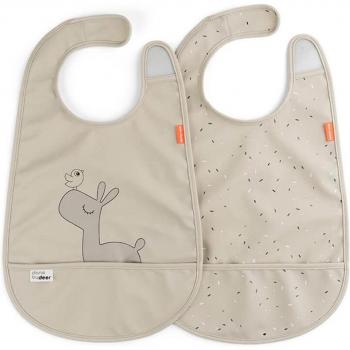 Bavaglini Done by Deer Lalee beige con chiusura in velcro