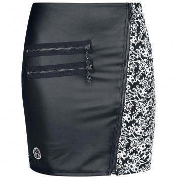 Short Skirt Gothicana – Noir, tailles S à XXL, par EMP & Emily The Strange
