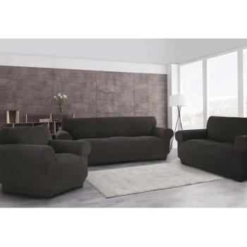 Housse de canapé complète gris extensible