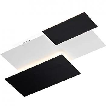 LED Wandleuchte Design, Warmweiß, 17,5 W, 2100 lm, Glas satiniert schwarz-weiß