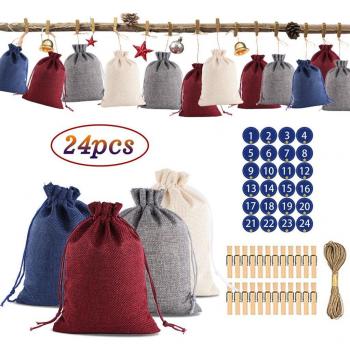 Bolso de Algodón con Calendario de Adviento