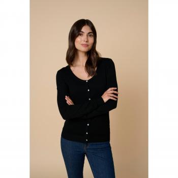 Damen Strickjacke Annemarie, Schwarz, (XL)