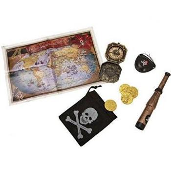 Set accessori pirata deluxe, Taglia Unica