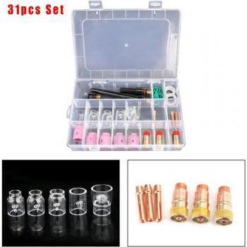 31-Piece Pyrex Glass Cup Kit for WP-17/18/26 TIG Welding Torch Accessories