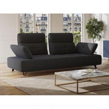 3-Personen Couch in 3D Textil Anthrazit, verstellbare Rückenlehnen, Mercota Modell