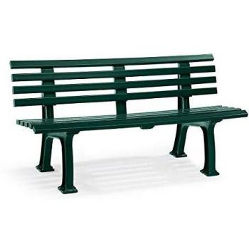 Banc de jardin en plastique, 9 lames, pour extérieur