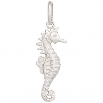 925 Sterling Kinderpendant – Seepferdchen‑Silber – B 7,60 mm – H 20,90 mm – T 2,40 mm