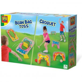 Black Croquet and Bean Bag Toss Game
