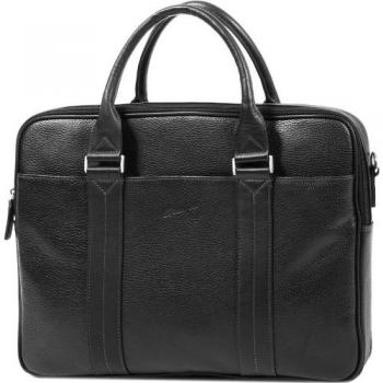 Porte-ordinateur Gérard Henon Cuir de Vachette grainé Noir