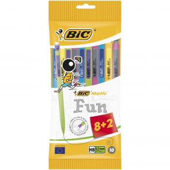 Coffret BIC Matic Fun 0,7 mm HB – 8+2 Couleurs Variées