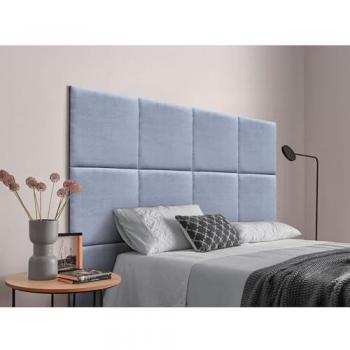 Cabecero de Cama Tapizado en Terciopelo Liso (Rojo, 160x50)