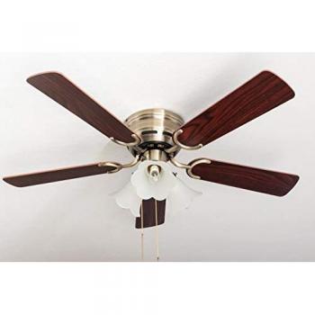 Pepeo Ventilateur de Plafond Kisa Deluxe en Noyer Foncé et Bois de Rose