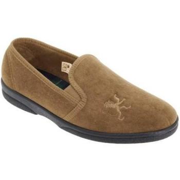 Sleepers Men's Navy Frazer Lion Twin Gusset Slippers