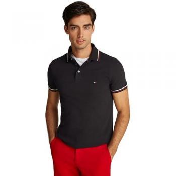 Polo Tommy Hilfiger Tipped Slim Fit Nero