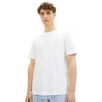 Camiseta de manga corta para hombre Tom Tailor, color blanco