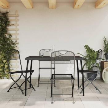 Mobilier de patio industriel anthracite – ensemble 5 pcs