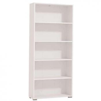 Libreria Cinque Ripiani in Legno Bianco Design Moderno 70 x 176,5 x 24,5 cm