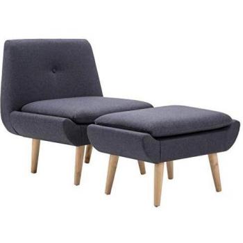 Sillón Reposapiés Gris Oscuro