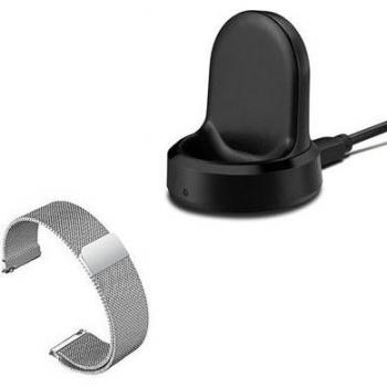 Set de Bracelet Milanese et Chargeur USB pour Samsung Gear S3 Frontier