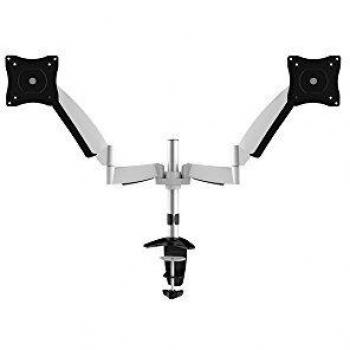 Silver Full Motion Dual Desk Mount for 10-27 Monitor Screens