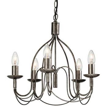 Netlighting Regency 5-Light Chandelier with Antique Silver Finish and E14 Sockets