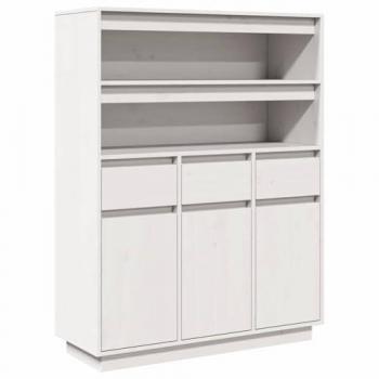 Piattaforma Credenza Bianca Legno di Pino – 89x34x116,5 cm