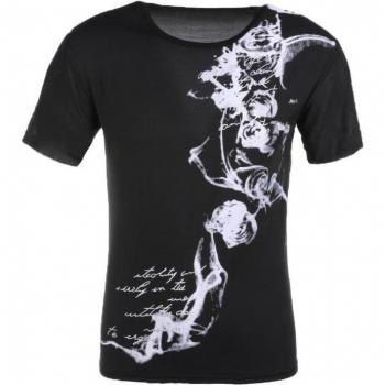 Rosa Florido Camiseta Hombre de Talla Grande