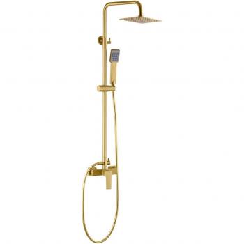 Conjunto de ducha monomando Art Imex en oro cepillado