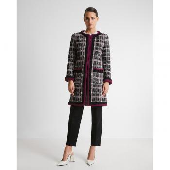 Abrigo Mujer de Paño Jacquard con Cerradura Interior y Bolsillos