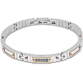 Pulsera Cometa 21cm: Acero PVD, Dorada Rosa, Diamantes