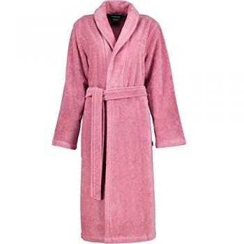 Damen Bademantel Schalkragen altrosa Velours 80% Baumwolle 20% Polyester