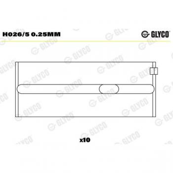 GLYCO H026/5 Kurbelwellenlager 0,25 mm