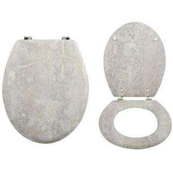 Abattant WC MSV MDF Stonehenge Universel – Fixation supérieure – Couleur gris anthracite